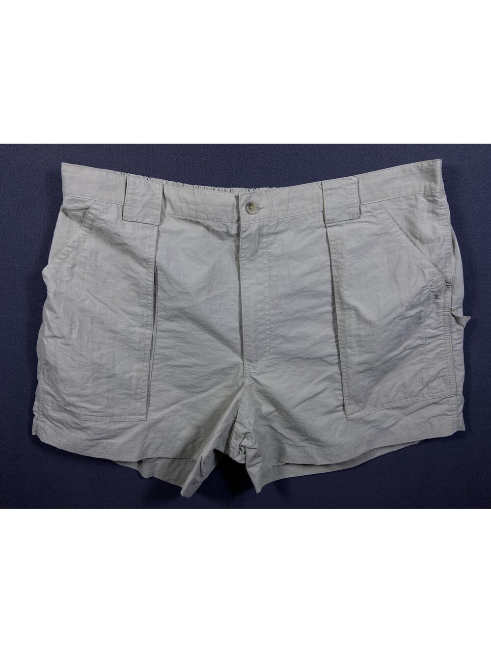 World Wide Sportsman Cargo Shorts Womens 40 4 Beige Elastic Waist Fishing Hiking